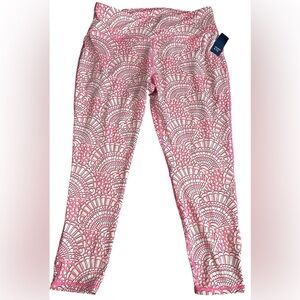 NWT Crown & Ivy Pink Shell Design Sport Workout Legging